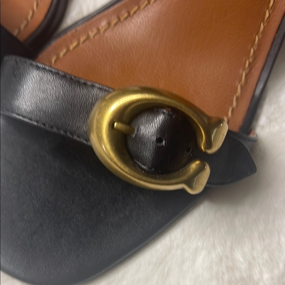 Coach Black and Brown Leather Heels Size 10 - Picture 2 of 11